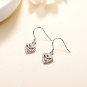 SATN122E100400 S925純銀女耳釘日韓版簡約心形耳鉤經典百搭耳飾品批