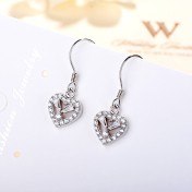 SATN122E100400 S925純銀女耳釘日韓版簡約心形耳鉤經典百搭耳飾品批