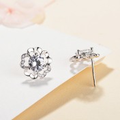 SATN122E100404 S925純銀甜美小眾三生三世梅花耳釘女簡約氣質花朵耳環高級感耳飾