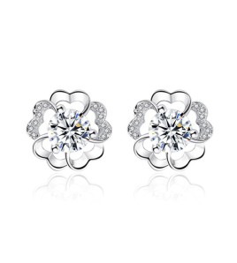 SATN122E100404 S925純銀甜美小眾三生三世梅花耳釘女簡約氣質花朵耳環高級感耳飾