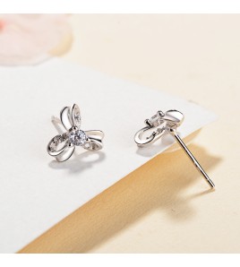 SATN122E100405 925純銀女韓版時尚簡約氣質花朵耳釘小清新花朵耳飾代發