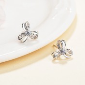 SATN122E100405 925純銀女韓版時尚簡約氣質花朵耳釘小清新花朵耳飾代發
