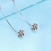 SATN122E100413 韓版S925純銀單鉆耳線氣質輕奢女流蘇簡約耳釘時尚長款耳環耳飾品