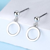 SATN122E100420 925純銀日韓百搭簡約幾何耳環韓國正方形三角形圓形耳釘