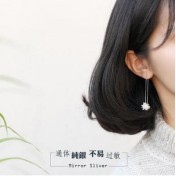 SATN122E100422 S925銀水晶冰花耳環女氣質韓國甜美簡約雪花耳釘耳線耳墜耳飾品