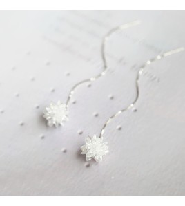 SATN122E100422 S925銀水晶冰花耳環女氣質韓國甜美簡約雪花耳釘耳線耳墜耳飾品