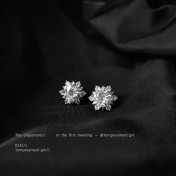 HELN124100018 高品微鑲鋯石很亮很閃迷你版 925銀針耳釘女氣質簡約日常通勤耳飾