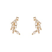 HELN124100027 迷你版微鑲鋯石麥穗鍍14K耳釘小巧可愛清新個性ins飾品女