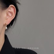 HELN124100034 天然淡水珍珠手工耳釘925銀針鍍14K迷你小巧簡約耳環