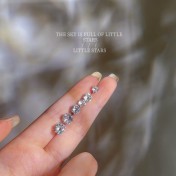 HELN124100035 睡覺不用摘的耳釘！!超閃一粒鉆鋯石s925銀耳骨釘簡約小巧耳飾女