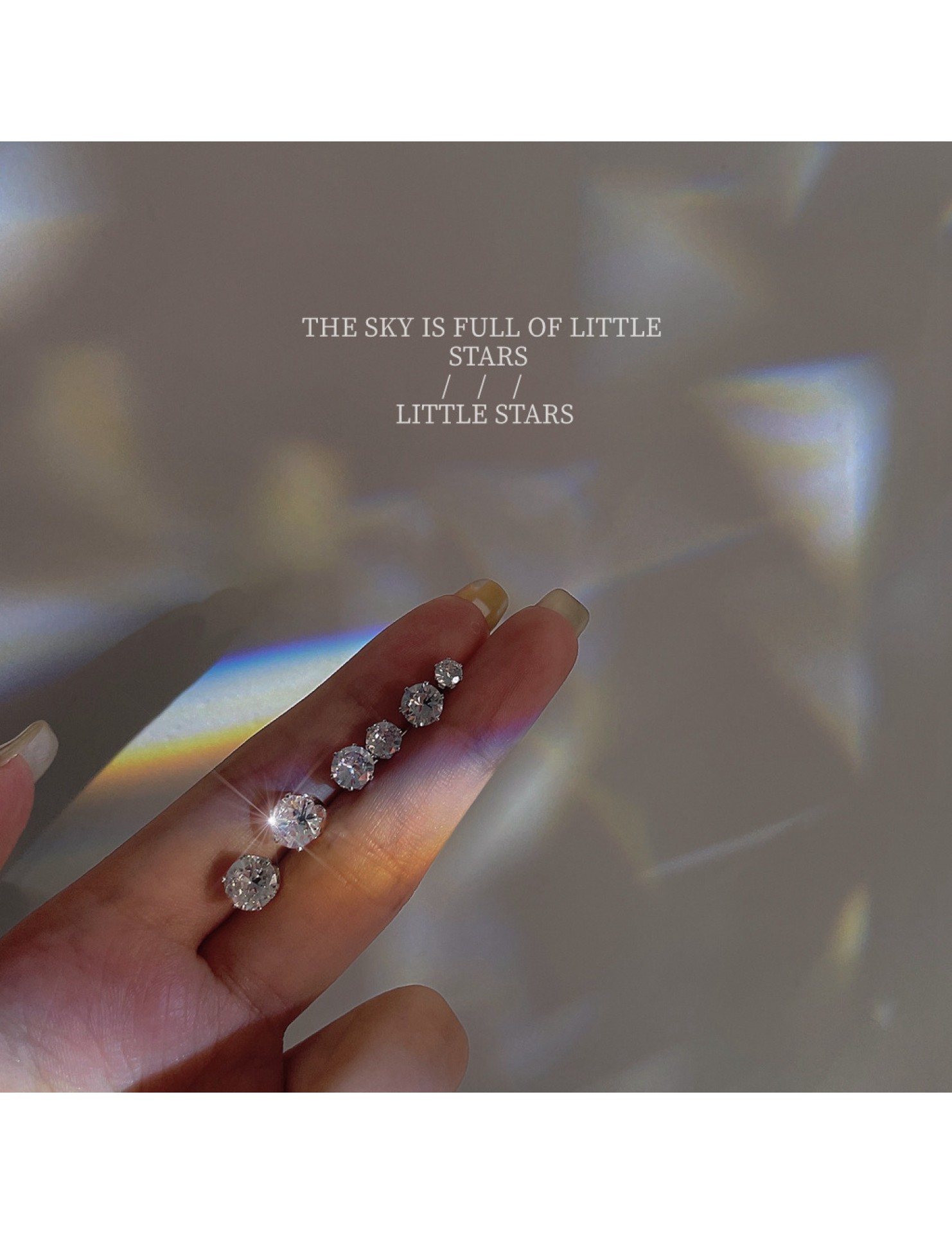 HELN124100035 睡覺不用摘的耳釘！!超閃一粒鉆鋯石s925銀耳骨釘簡約小巧耳飾女