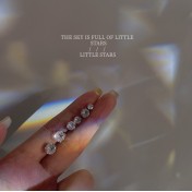 HELN124100035 睡覺不用摘的耳釘！!超閃一粒鉆鋯石s925銀耳骨釘簡約小巧耳飾女