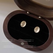 HELN124100038 迷你版~925銀針鍍14K玻璃貓眼石耳釘女 氣質簡約ins新款 日常耳飾