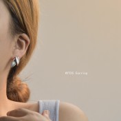 HELN124100042 清新925銀針鍍14K質感小葉子耳釘女綠色