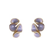 HELN124100044 清新甜美立體琺瑯滴釉幾何空間扭曲藝術氣息銀針鍍14K耳釘女 耳飾