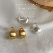 HELN124100047 高級感~925銀針鍍14K拉絲質感簡約時尚水滴耳釘 耳環