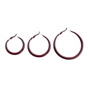 HELN124100049 港風復古顯白酒紅色素圈耳環女2025新款爆款高級感夸張大耳圈耳飾