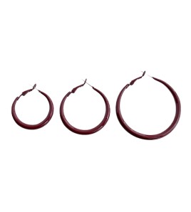 HELN124100049 港風復古顯白酒紅色素圈耳環女2025新款爆款高級感夸張大耳圈耳飾