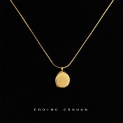 HELN124100093 304不銹鋼鍍18K真金高保色時尚通勤簡約高品質鎖骨鏈字母項鏈