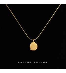 HELN124100093 304不銹鋼鍍18K真金高保色時尚通勤簡約高品質鎖骨鏈字母項鏈