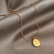 HELN124100093 304不銹鋼鍍18K真金高保色時尚通勤簡約高品質鎖骨鏈字母項鏈