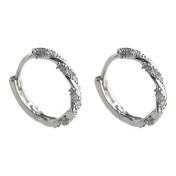 HELN124100155 個性風微鑲鋯石簡約通勤甜酷圓形幾何百搭耳扣女設計師款耳飾