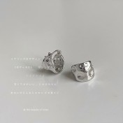 HELN124100233 甜酷風不規則凹凸面幾何耳扣簡約氣質百搭個性飾品女