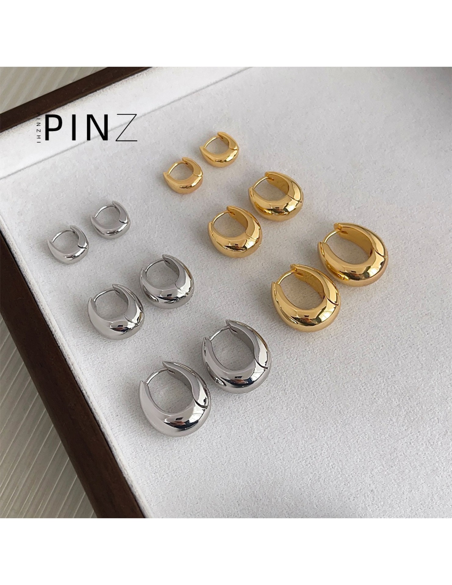 HELN124100274 18K加厚高級感法式輕奢氣質耳扣包金質感耳飾女