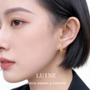 HELN124100282 極簡金屬鏤空寬鏈耳環金色輕奢小眾設計高級感新潮c形耳飾