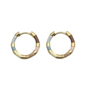 HELN124100285 春天系七彩琺瑯滴釉圓形幾何鍍14K簡約甜美耳扣耳飾新款飾品