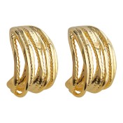 HELN124100308 銅光面電鍍14K線條幾何高級感簡約百搭耳環