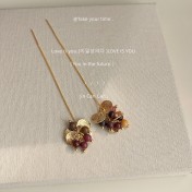 HELN124100317 [碩果累累]設計手工款耳線鍍14K耳飾復古宮廷氣質飾品女