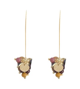 HELN124100317 [碩果累累]設計手工款耳線鍍14K耳飾復古宮廷氣質飾品女