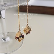 HELN124100317 [碩果累累]設計手工款耳線鍍14K耳飾復古宮廷氣質飾品女