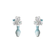 HELN124100329 優雅唯美個性花瓶925銀針琺瑯滴釉漸變色清冷感 耳環