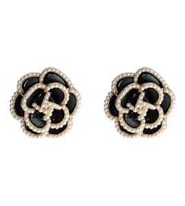 HELN124100340 山茶花高級感2023新款夸張925銀針鍍14K滴油花朵耳釘氣質耳飾耳環