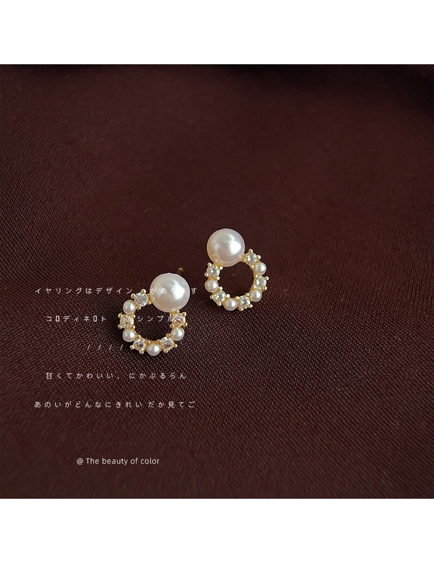 HELN124100341 微鑲鋯石迷你版簡約圓形幾何銀針鍍14K小耳釘氣質百搭清新耳飾女