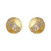 HELN124100342 鑲鋯石925銀針鍍14K高級感鏤空輕奢風耳釘飾品