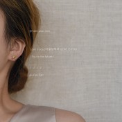 HELN124100356 銀針鍍14K不規則簡約小巧耳釘 時尚設計感迷你睡覺不用摘耳飾