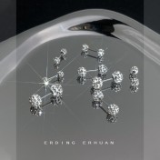 HELN124100357 304不銹鋼爆閃鉆球耳骨釘時尚螺絲擰扣耳蝸釘養耳洞耳飾 耳釘