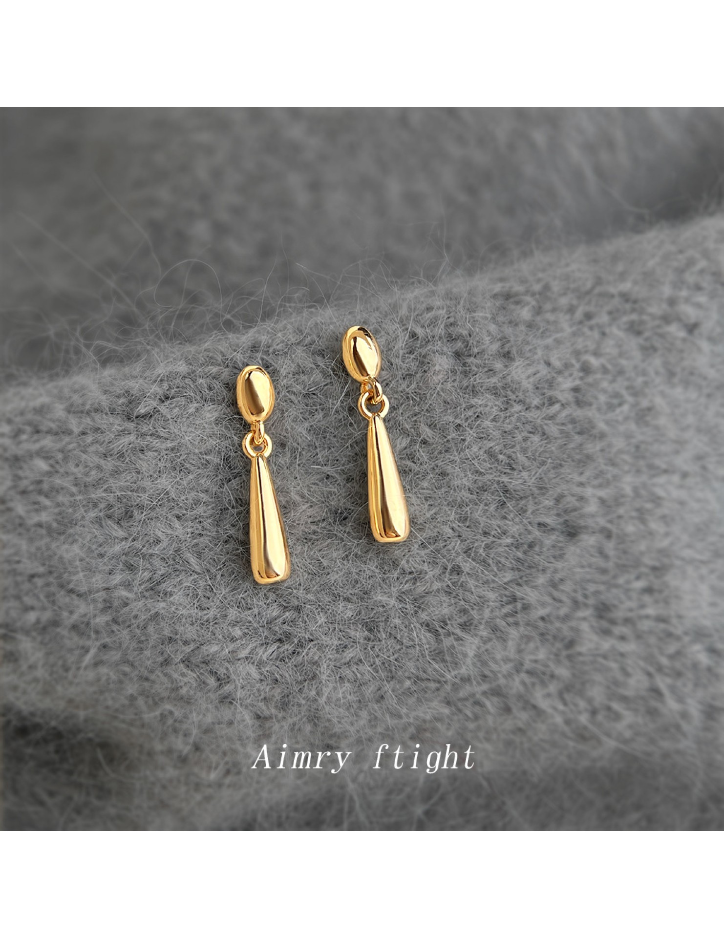 HELN124100359 時尚優雅通勤百搭小水滴幾何耳環清新甜美極簡主義飾品女