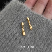 HELN124100359 時尚優雅通勤百搭小水滴幾何耳環清新甜美極簡主義飾品女