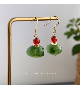 HELN124100363 森系潮仙~暈染色綠野仙蹤！手作設計感樹脂新款耳環