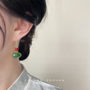 HELN124100363 森系潮仙~暈染色綠野仙蹤！手作設計感樹脂新款耳環