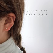 HELN124100365 925銀針鍍14K真金微鑲鋯石迷你品質款六件套簡約百搭小巧耳釘