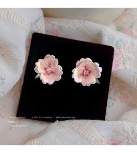 HELN124100370 陶瓷森系花朵耳釘清新甜美超仙新款氣質通勤
