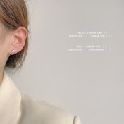 HELN124100376 如意平安長命鎖玻璃貓眼石925銀針迷你版玫瑰金耳釘女 新款耳飾