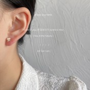 HELN124100377 迷你可愛小貓咪925銀針鍍14K耳釘小清新耳飾簡約百搭小飾品女