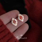 HELN124100379 時尚高級感輕奢風幾何復古新款925銀針鋯石耳釘 耳飾