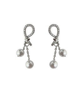 HELN124100382 微鑲鋯石輕奢風簡約日常通勤款個性設計繩結耳飾氣質時尚耳環